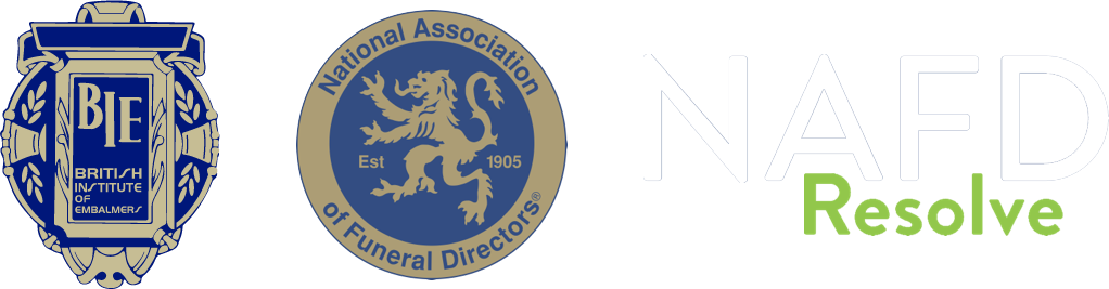 NAFD crest, NAFD resolve, and BIE logos
